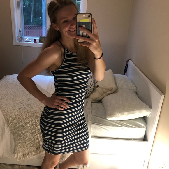 Size small navy skin tight dress - Picture 2 of 4